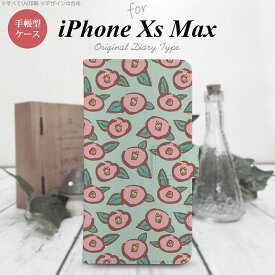 iPhone XS Max 手帳型 スマホ ケース カバー アイフォン つばき 緑【アイフォーン XS マックス,iPhone,XS,Max,メール便 送料無料】