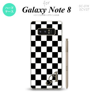 【SC01K】【スマホケース/スマホカバー】【ギャラクシー ノート8】SC01K スマホケース Galaxy Note8 ケース ギャラクシー ノート8 イニシャル スクエア 黒×白 nk-sc01k-131ini【メール便送料無料】