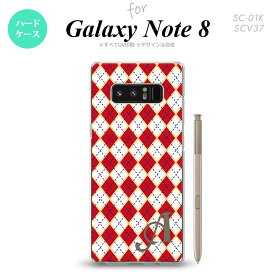 【SC01K】【スマホケース/スマホカバー】【ギャラクシー ノート8】SC01K スマホケース Galaxy Note8 ケース ギャラクシー ノート8 イニシャル アーガイル 赤×青 nk-sc01k-1403ini【メール便送料無料】