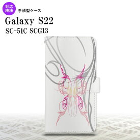 SC-51C SCG13 Galaxy S22 手帳型スマホケース カバー ピンスト 白 ピンク nk-004s-s22-dr1246