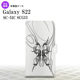 SC-51C SCG13 Galaxy S22 手帳型スマホケース カバー ピンスト 白 黒 nk-004s-s22-dr1248