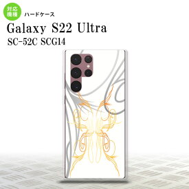 SC-52C SCG14 Galaxy S22 Ultra スマホケース 背面ケース ハードケース ピンスト 白 黄 メンズ レディース nk-s22ul-1247