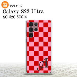 SC-52C SCG14 Galaxy S22 Ultra スマホケース 背面ケースソフトケース スクエア 赤 ピンク +アルファベット メンズ レディース nk-s22ul-tp770i