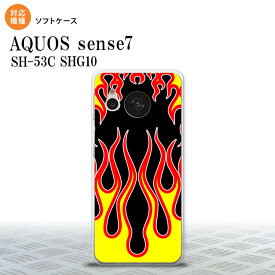 sense7 sense7 スマホケース 背面ケースソフトケース ファイヤー 炎 黒 黄 2022年 11月発売 nk-sens7-tp1301