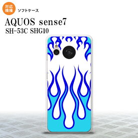 sense7 sense7 スマホケース 背面ケースソフトケース ファイヤー 炎 白 青 2022年 11月発売 nk-sens7-tp1308