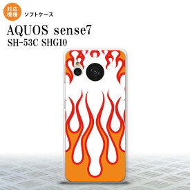 sense7 sense7 スマホケース 背面ケースソフトケース ファイヤー 炎 白 赤 2022年 11月発売 nk-sens7-tp1309