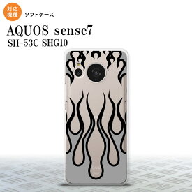 sense7 sense7 スマホケース 背面ケースソフトケース ファイヤー 炎 クリア 黒 2022年 11月発売 nk-sens7-tp1312