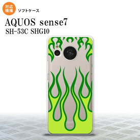 sense7 sense7 スマホケース 背面ケースソフトケース ファイヤー 炎 クリア 緑 2022年 11月発売 nk-sens7-tp1315