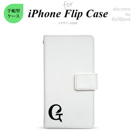 iPhone 手帳型 スマホケース SIMフリー iPhone14 iPhone13Pro iPhone12 iPhone12mini 他 手帳型ケース ホワイト イニシャル G