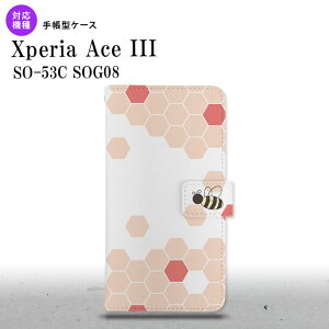 SO-53C SOG08 Xperia Ace III 手帳型スマホケース カバー ハニー クリア 赤 nk-004s-so53c-dr1686