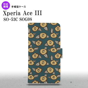 SO-53C SOG08 Xperia Ace III 手帳型スマホケース カバー つばき 紺 nk-004s-so53c-dr1703