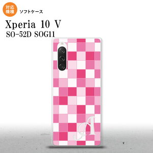 Xperia10V Xperia10V スマホケース 背面ケースソフトケース スクエア モザイク ピンク +アルファベット 2023年 7月発売 nk-xp105-tp1018i