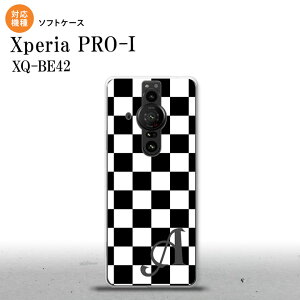 Xperia PRO I Xperia PRO-I スマホケース 背面ケースソフトケース スクエア 黒 白 +アルファベット 背面カバー android nk-xproi-tp131i