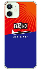 YESNO AIR LINES レッド×ブルー （クリア） iPhone 12 mini Apple YESNO スマホケース ハードケース アップル iphone12 mini iphone12 mini ケース iphone12 mini カバー アイフォーン12ミニ ケース アイフォーン12ミニ カバー 送料無料