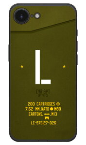 Cf LTD �~���^���[ �C�j�V���� �A���t�@�x�b�g L �J�[�L (�N���A) iPhone 17e / iPhone 16e Coverfull �{�� �ی� �n�[�h�P�[�X �X�}�z�J�o�[�@��������