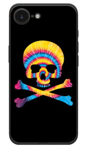 Psychedelic skull �u���[×�C�G���[ (�N���A) design by ROTM iPhone 17e / iPhone 16e SECOND SKIN �{�� �ی� �n�[�h�P�[�X �X�}�z�J�o�[�@��������