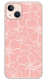 ハイビスカスライン ベージュピンク （クリア） iPhone 13 Apple SECOND SKIN 平面 受注生産 スマホケース ハードケース iphone13 ケース iphone13 カバー アイフォーン13 ケース アイフォーン13 カバー アイフォン 13 送料無料