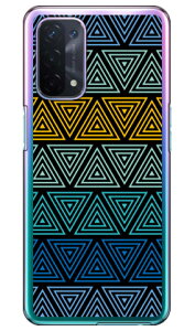 トライアングル ブルー (クリア) OPPO A54 5G OPG02 au・MVNOスマホ(SIMフリー端末) YESNO スマホケース ハードケースopg02 スマホ 本体 保護 ケース 手帳 カバー 耐衝撃 ショルダー 透明 シリコン