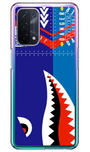 シャーク ブルー (クリア) OPPO A54 5G OPG02 au・MVNOスマホ(SIMフリー端末) YESNO 受注生産 スマホケース ハードケースopg02 スマホ 本体 保護 ケース 手帳 カバー 耐衝撃 ショルダー 透明 シリコ