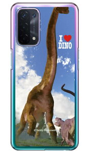 Dinosaur Design 恐竜デザインシリーズ 「ブラキオサウルスとアロサウルス_A」 (クリア) OPPO A54 5G OPG02 au・MVNOスマホ(SIMフリー端末)opg02 スマホ 本体 保護 ケース 手帳 カバー 耐衝撃 ショルダ
