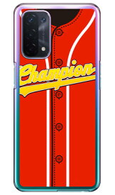 Cf LTD ベースボールユニフォーム レッド×ホワイト （クリア） OPPO A54 5G OPG02 au・MVNOスマホ（SIMフリー端末） Coverfullopg02 スマホ 本体 保護 ケース 手帳 カバー 耐衝撃 ショルダー 透明 シリコン ケース スマホケース クリアケース case 送料無料