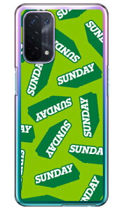 SUNDAY グリーン (クリア) OPPO A54 5G OPG02 au・MVNOスマホ(SIMフリー端末) Coverfull スマホケース ハードケースopg02 スマホ 本体 保護 ケース 手帳 カバー 耐衝撃 ショルダー 透明 シリコン ケース