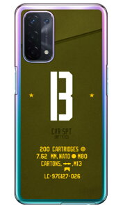 Cf LTD ミリタリー イニシャル アルファベット B カーキ (クリア) OPPO A54 5G OPG02 au・MVNOスマホ(SIMフリー端末) Coverfullopg02 スマホ 本体 保護 ケース 手帳 カバー 耐衝撃 ショルダー 透明 シリ
