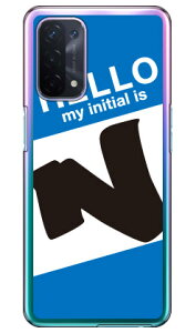 Cf LTD ハローイニシャル N ブルー (クリア) OPPO A54 5G OPG02 au・MVNOスマホ(SIMフリー端末) Coverfull ハードケースopg02 スマホ 本体 保護 ケース 手帳 カバー 耐衝撃 ショルダー 透明 シリコン ケ