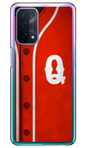 Cf LTD ベースボール イニシャル レッド Q (クリア) OPPO A54 5G OPG02 au・MVNOスマホ(SIMフリー端末) Coverfull ハードケースopg02 スマホ 本体 保護 ケース 手帳 カバー 耐衝撃 ショルダー 透明 シリ