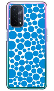 バブルドット ホワイト×ブルー (クリア) OPPO A54 5G OPG02 au・MVNOスマホ(SIMフリー端末) SECOND SKIN ハードケースopg02 スマホ 本体 保護 ケース 手帳 カバー 耐衝撃 ショルダー 透明 シリコン ケ