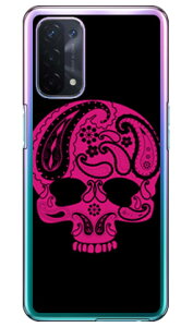 Paisley skull �u���b�N �i�N���A�j design by ROTM OPPO A54 5G OPG02 au�EMVNO�X�}�z�iSIM�t���[�[���j SECOND SKIN �n�[�h�P�[�Xopg02 �X�}�z �{�� �ی� �P�[�X �蒠 �J�o�[ �ϏՌ� �V�����_�[ ���� �V���R�� �P