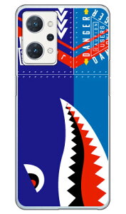 シャーク ブルー (クリア) OPPO Reno7 A OPG04・A201OP・CPH2353 au・Y!mobile・楽天モバイル・MVNOスマホ(SIMフリー端末) YESNOopg04 スマホ 本体 保護 ケース カバー バンパー ケース 手帳型 スマホケー