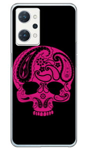 Paisley skull �u���b�N �i�N���A�j design by ROTM OPPO Reno7 A OPG04�EA201OP�ECPH2353 au�EY!mobile�E�y�V���o�C���EMVNO�X�}�z�iSIM�t���[�[���j SECOND SKINopg04 �X�}�z �{�� �ی� �P�[�X �J�o�[ �o���p�[ �P�[�X 