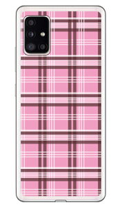 カントリータータンチェック ピンク×ブラウン (ソフトTPUクリア) Galaxy A51 5G SCG07・SC-54A au・docomo SECOND SKIN au scg07 ケース scg07 カバー galaxy a51 5g ケース galaxy a51 5g カバー ギャラクシーA51 5g ケ