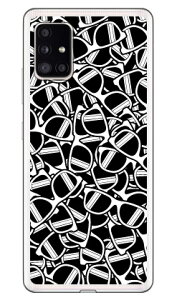 サングラス ホワイト (ソフトTPUクリア) Galaxy A51 5G SCG07・SC-54A au・docomo YESNO ソフトケース au scg07 ケース scg07 カバー galaxy a51 5g ケース galaxy a51 5g カバー ギャラクシーA51 5g ケース ギャラクシ