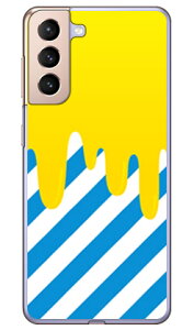 DRIP イエロー ブルー (クリア) Galaxy S21 5G SCG09・SC-51B au・docomo SECOND SKIN スマホケース ハードケース galaxy s21 5g scg09 sc-51b ケース galaxy s21 5g scg09 sc-51b カバー scg09 sc-51b ケース scg09 sc-51b カバー