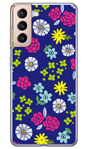 サマーフラワーズ ブルー (クリア) Galaxy S21 5G SCG09・SC-51B au・docomo Coverfull スマホケース ハードケース galaxy s21 5g scg09 sc-51b ケース galaxy s21 5g scg09 sc-51b カバー scg09 sc-51b ケース scg09 sc-51b カバ