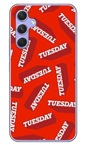 TUESDAY ���b�h (�N���A) Galaxy A54 5G SCG21 SC-53D Coverfull �{�� �ی� �n�[�h�P�[�X �X�}�z�J�o�[�@��������