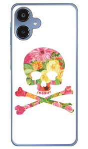 Flower skull �z���C�g (�N���A) design by ROTM Galaxy A25 5G SCG33 SC-53F SM-A253Z SM-A253C SM-A253Q SECOND SKIN �{�� �ی� �n�[�h�P�[�X �X�}�z�J�o�[�@��������