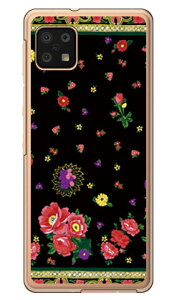 SINDEE 「Russian Flower (ブラック)」 (クリア) AQUOS sense6 SHG05・SH-54B・SH-RM19・SH-M19 au・docomo・楽天モバイル・MVNOスマホ(SIMフリー端末) SECOND SKIN au shg05 sh-54b カバー shg05 sh-54b ケース aquos sense6