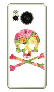 Flower skull �z���C�g (�N���A) design by ROTM AQUOS sense8 SHG11 SH-54D SH-M26 SECOND SKIN �{�� �ی� �n�[�h�P�[�X �X�}�z�J�o�[�@��������