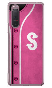 Cf LTD ベースボール イニシャル ピンク S (クリア) Xperia 5 II SOG02・A002SO・SO-52A・XQ-AS42 au・SoftBank・docomo・MVNOスマホ(SIMフリー端末) Coverfull xperia 5 II ケース xperia 5 II カバー 5 II ケース 5 II カ