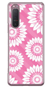 フラワーストライプ ピンク (クリア) Xperia 5 II SOG02・A002SO・SO-52A・XQ-AS42 au・SoftBank・docomo・MVNOスマホ(SIMフリー端末) YESNO xperia 5 II ケース xperia 5 II カバー 5 II ケース 5 II カバー エクスペ