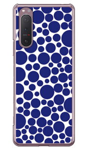 バブルドット ホワイト×ネイビー (クリア) Xperia 5 II SOG02・A002SO・SO-52A・XQ-AS42 au・SoftBank・docomo・MVNOスマホ(SIMフリー端末) SECOND SKIN xperia 5 II ケース xperia 5 II カバー 5 II ケース 5 II カバー