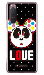Love Panda ホワイトドット (クリア) design by Moisture Xperia 5 II SOG02・A002SO・SO-52A・XQ-AS42 au・SoftBank・docomo・MVNOスマホ(SIMフリー端末) SECOND SKIN xperia 5 II ケース xperia 5 II カバー 5 II ケース 5 II カ