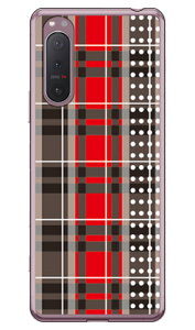 チェックドット レッド (ソフトTPUクリア) Xperia 5 II SOG02・A002SO・SO-52A・XQ-AS42 au・SoftBank・docomo・MVNOスマホ(SIMフリー端末) SECOND SKIN xperia 5 II ケース xperia 5 II カバー 5 II ケース 5 II カバー