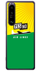 YESNO AIR LINES イエロー×グリーン （ソフトTPUクリア） Xperia 1 III SOG03・SO-51B・A101SO au・docomo・SoftBank YESNO xperia 1 iii ケース xperia 1 iii カバー 1 iii ケース 1 iii カバー エクスペリア1 iii ケース エクスペリア1 iii 送料無料