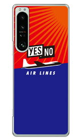 YESNO AIR LINES レッド×ブルー （クリア） Xperia 1 IV SOG06 SO-51C A201SO XQ-CT44 au・docomo・SoftBank・MVNOスマホ（SIMフリー端末） YESNOxperia 1 IV ケース xperia 1 IV カバー 1 IV ケース 1 IV カバー エクスペリア1 IV ケース エクスペリア1 IV 送料無料