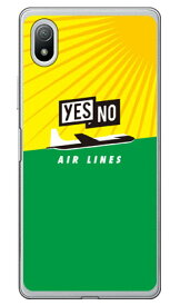 YESNO AIR LINES イエロー×グリーン （ソフトTPUクリア） Xperia Ace III SOG08・SO-53C・A203SO au・docomo・SoftBank YESNOxperia ace III ケース xperia ace III カバー ace III ケース ace III カバー エクスペリアace III ケース エクスペリアace III 送料無料