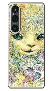 Rainbow Cat design by KYOTARO (�N���A) Xperia 1 V SOG10 SO-51D A301SO XQ-DQ44 SECOND SKIN �{�� �ی� �n�[�h�P�[�X �X�}�z�J�o�[�@��������